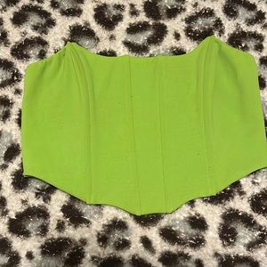 Size large tube top corset with boning and zip closure